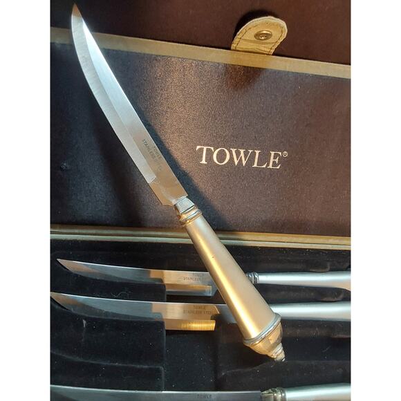 Towel Mfg Stainless Steel Steak Knifes Set of 4 in gift box - Picture 3 of 3
